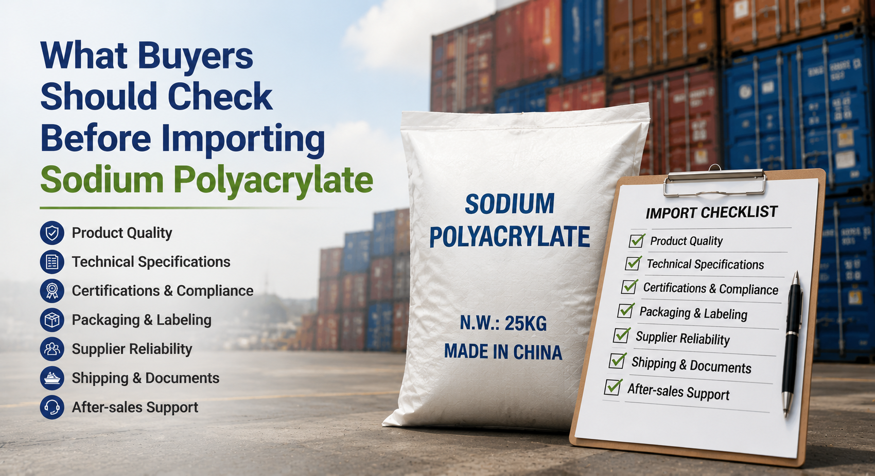 What Buyers Should Check Before Importing Sodium Polyacrylate